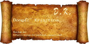 Dongó Krisztina névjegykártya